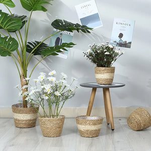 Straw Weaving Flower Plant Pot Basket