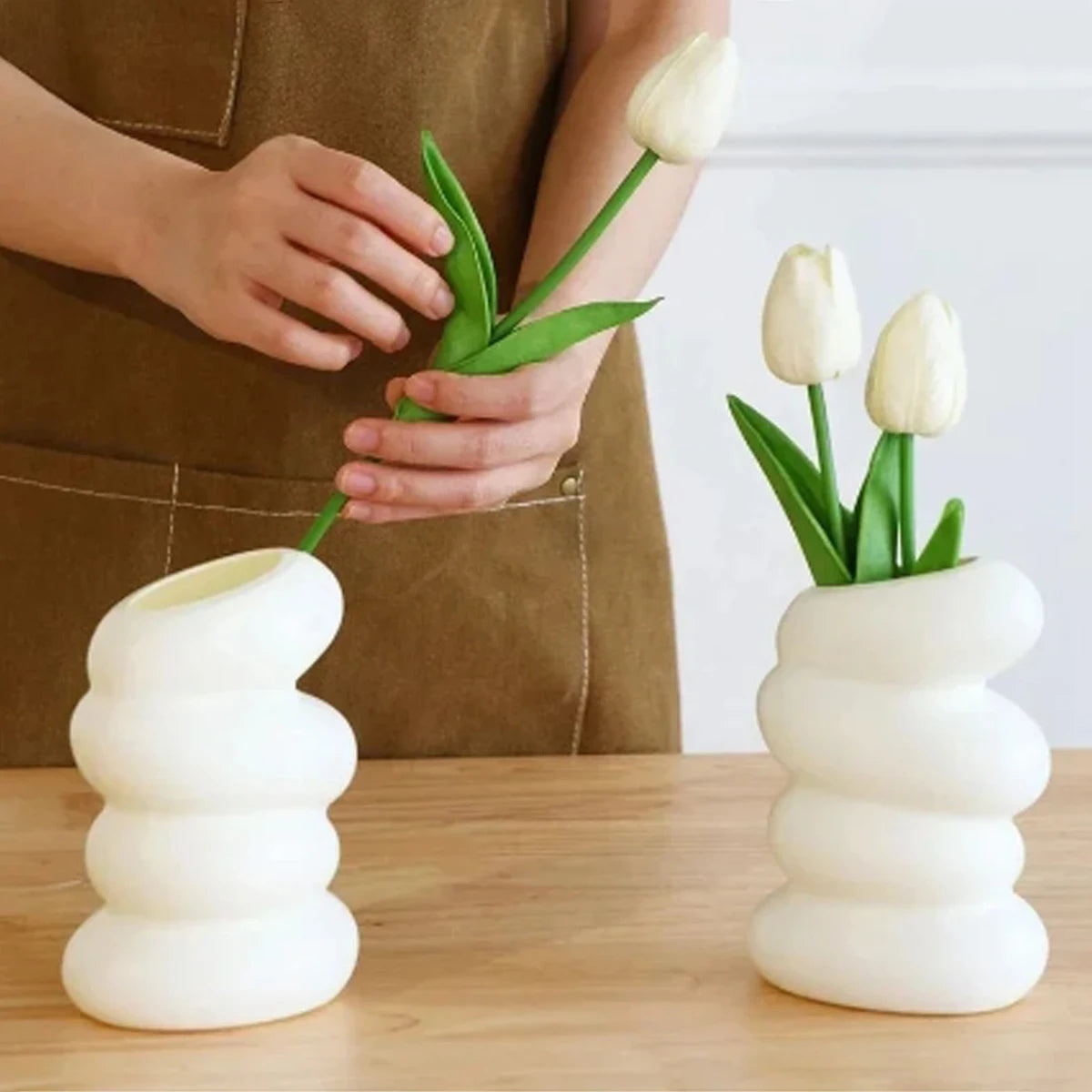 Spiral White Vase