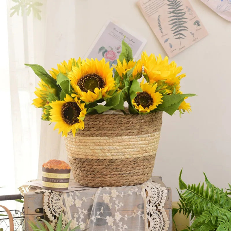 Straw Weaving Flower Plant Pot Basket