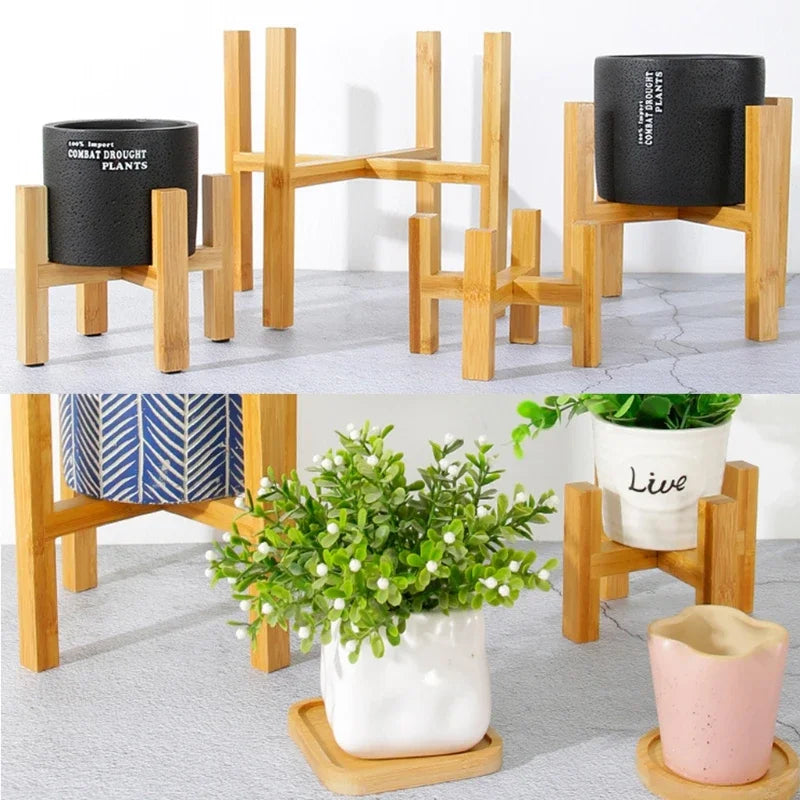 Four-Legged Wood Flower Pot Holder